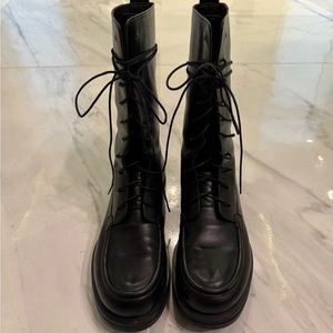 The Row Patty Leather Lace up Boots
